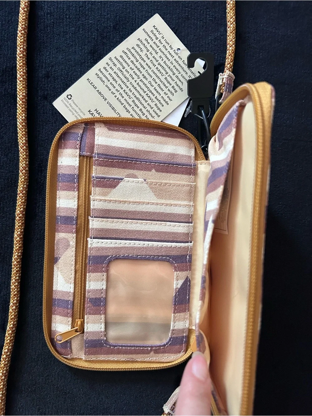 Kavu Go Time Cross Body Wallet, Beige & Brown, NWT